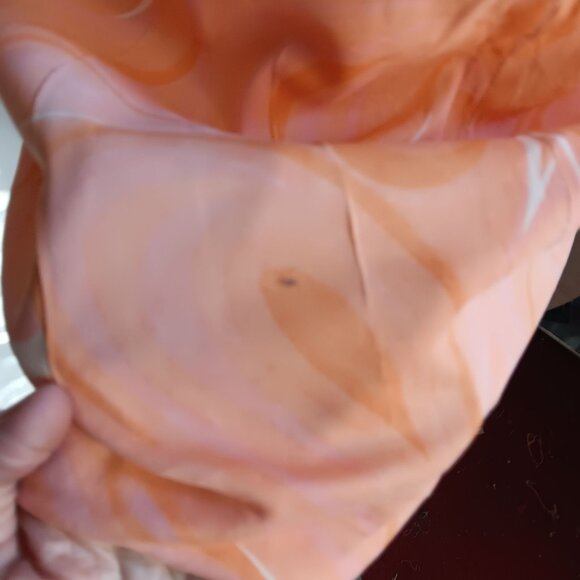 1OF1 Women's Large Vintage Dress 1960's Sleeveless Orange Abstract Swirl - Picture 6 of 8